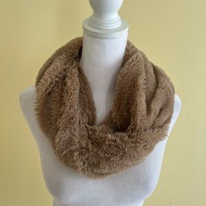 Cozy Tan Faux Fur Infinity Scarf